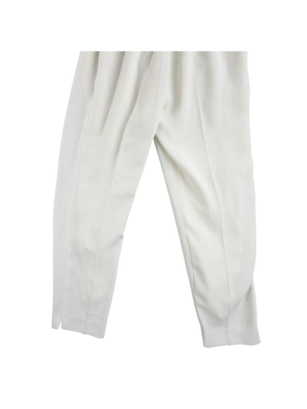 Vintage Criscione Dress Pants Womens Medium White Crepe Pleated Tapered USA Made - Picture 10 of 16